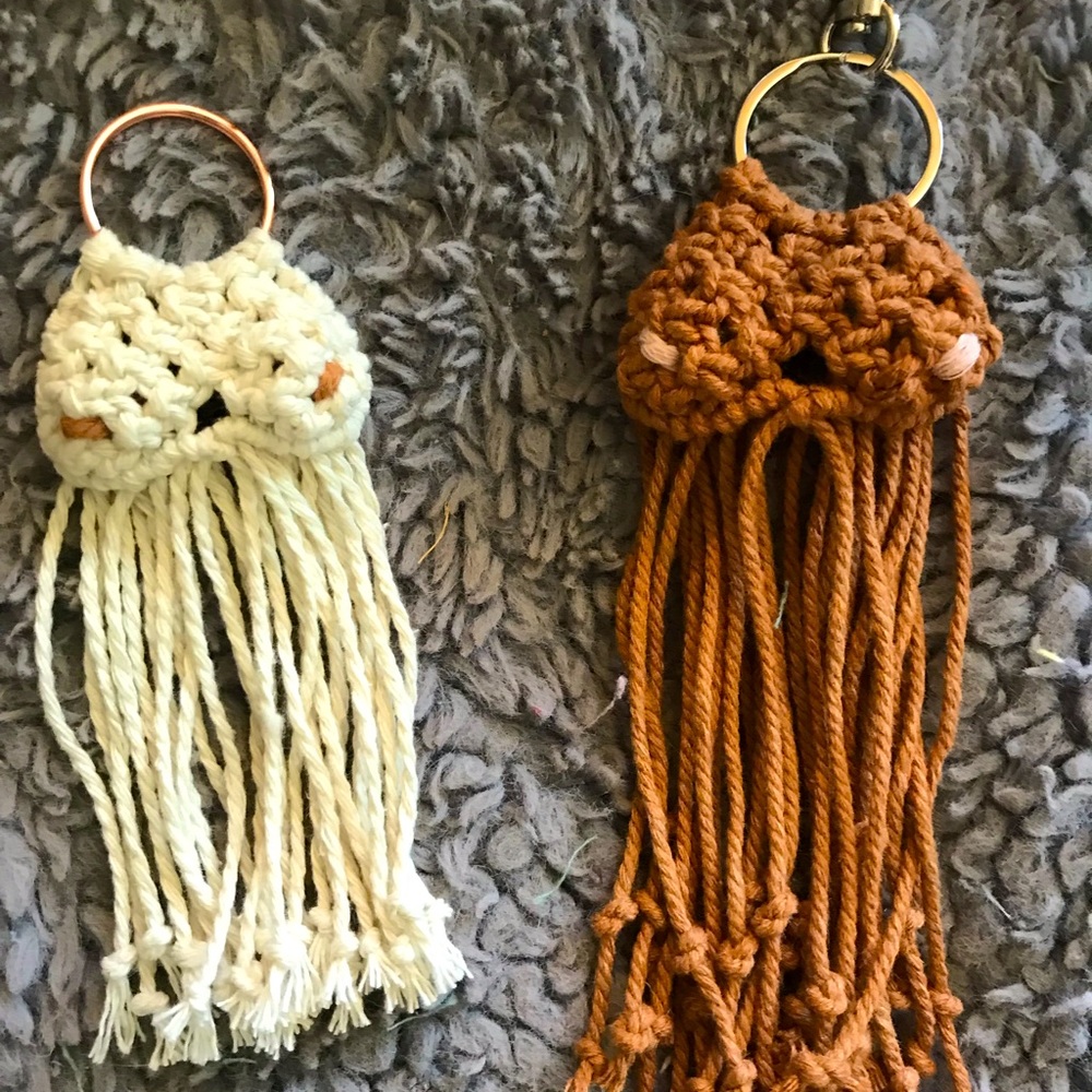 Macrame Boo-Bee Key Chain Handmade